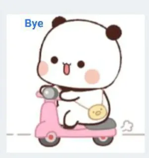 🦋 Bye Panda, Roller, Süß, Cartoon, Abschied, Tschüss telegram sticker