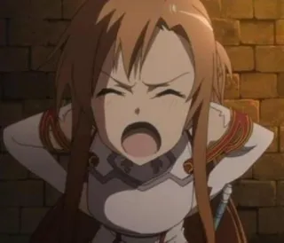 😡 Asuna Yuuki Sword Art Online Anime, Sword Art Online, Asuna Yuuki, Postać, Dziewczyna, Dziewczyna Anime telegram sticker