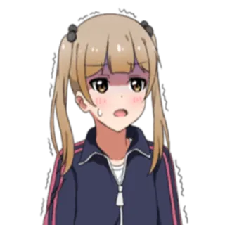 😰 Anime Mädchen, besorgt, verlegen, Anime, Cartoon, Sticker whatsapp sticker