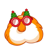 🍑 คริสต์มาส, การ์ตูน, สัตว์, แว่นตา, ต้นไม้, น่ารัก telegram sticker
