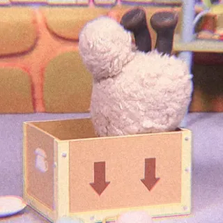 ☁️ 羊, 箱, 動物, 漫画, 子羊, かわいい telegram sticker