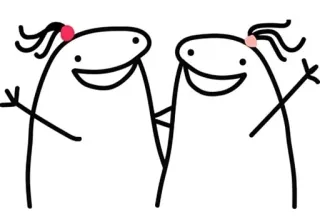 😁 Cartoon, Figur, Strichmännchen, Freundschaft, Süß telegram sticker