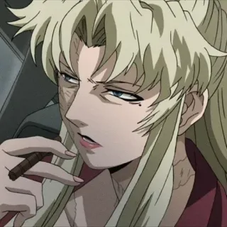 😒 Revy Black Lagoon Anime, Zigarre, Raucher, Frau, Waffe, Cool whatsapp sticker