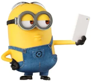 🤨 Minion Despicable Me Minion, Selfie, Kartun, Kuning, Telepon telegram sticker