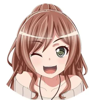 😃 anime, desenho animado, garota, sorriso, piscadela telegram sticker
