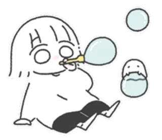 ☺️ dibujo animado, soplando burbujas, mono, burbuja, pegatina telegram sticker