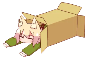 🧰 gato, caja, anime, dibujos animados, lindo telegram sticker