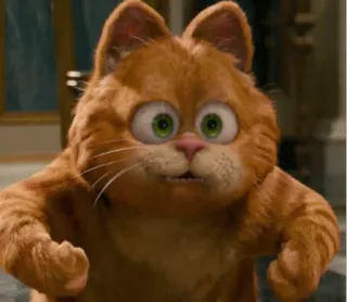 ⚽ Garfield cat, orange cat, cartoon, funny, Garfield, animation, comic strip telegram sticker
