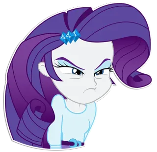 😠 Rarity My Little Pony Rarity, My Little Pony, Desenho animado, Animação, Pônei, Fofo, Roxo, Bravo telegram sticker