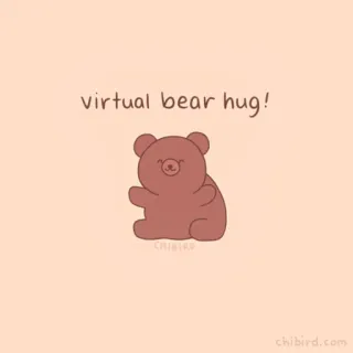 🍓 virtual bear hug! bear, hug, virtual, cute, greeting telegram sticker