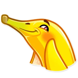 ☺️ банан, фрукт, мультфильм, желтый, еда telegram sticker