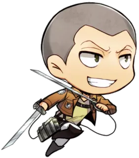 😁 Conny Springer Attack on Titan Anime, Chibi, Schwerter, Soldat, Kämpfen telegram sticker