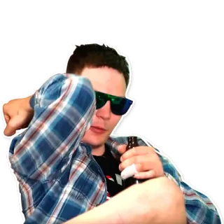 👊 uomo, occhiali da sole, birra, bere, casual, ritratto telegram sticker