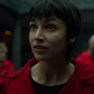 🔞 Tokyo Money Heist 女性, ポートレート, ペーパー・ハウス, トーキョー, 赤いジャンプスーツ telegram sticker