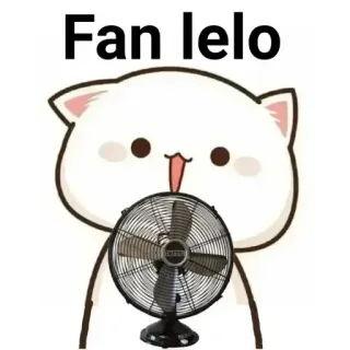 🏵 Fan lelo fan, cat, cute, cartoon, peach telegram sticker