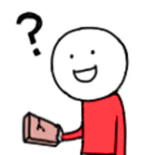 ❓ cartoon, question mark, stick figure, doubt, question whatsapp sticker