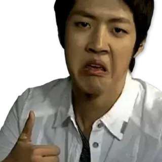 👌 사람, 남자, 엄지 척, 흰 셔츠, 아시아인 telegram sticker