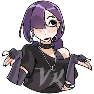 🤷‍♀️ VK Anime, Gadis, Goth, Stiker, Lolipop, Emo, Alternatif telegram sticker