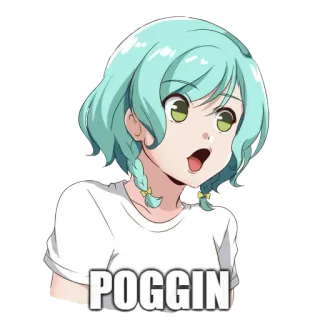 😨 POGGIN Anime, Mädchen, Pog, Aufgeregt, Meme telegram sticker