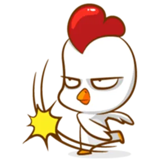 😠 pollo, cartone animato, calcio, arrabbiato, animale whatsapp sticker