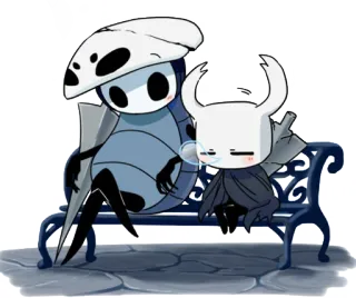 ❤️ The Knight Hollow Knight Hollow Knight, videojuego, El Caballero, banco, lindo, Hornet telegram sticker