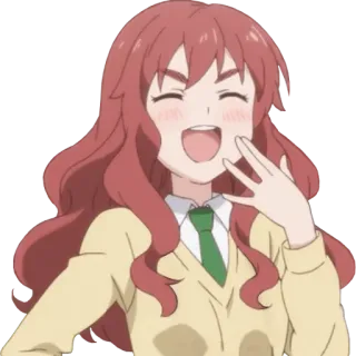 😂 Anime, Fille, Joyeux, Sourire, Dessin animé telegram sticker