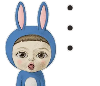 😮 desenho animado, criança, coelho, personagem, adesivo whatsapp sticker