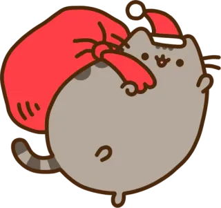 🎅 Pusheen Katze, Pusheen, Weihnachten, Weihnachtsmütze, süß telegram sticker