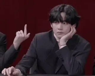 🖤 Stinkefinger, beleidigende Geste, unhöflich, K-Pop, BTS, V telegram sticker