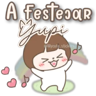 😁 A Festejar
Yupi 축하, 행복, 만화, 귀여운, 소녀, 무지개, 재미 telegram sticker