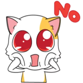😱 No 猫, 卡通, 否, 贴纸, 动物 whatsapp sticker
