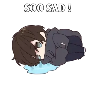 ✨ SOO SAD! triste, piangendo, anime, emotivo, adolescente, cartone animato whatsapp sticker