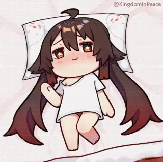 🛏 Hu Tao Genshin Impact @KingdomInPeace Anime, Genshin Impact, Personnage, Fanart, Mignon, Kawaii whatsapp sticker