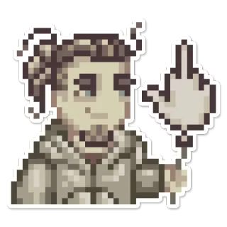 🖕 dedo corazón, pixel art, ofensivo, gesto telegram sticker