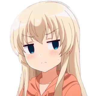 😒 anime, manga, cartoon, girl, cute, angry, expression telegram sticker