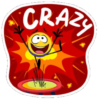 🙃 CRAZY Kartun, Emoji, Lucu, Gila, Merah, Stiker telegram sticker