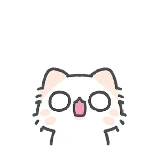 ✳️ gato, lindo, impactado, kawaii, animado telegram sticker