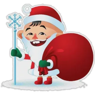 🎅 산타, 크리스마스, 겨울, 휴일, 눈송이 whatsapp sticker