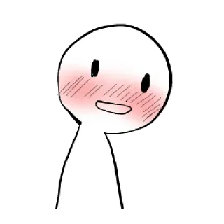 〰 rougissant, mignon, simple, dessin animé, personnage telegram sticker
