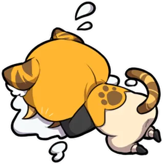 😭 고양이, 지친, 수면, 귀여운, 피곤한, 만화, 동물 telegram sticker