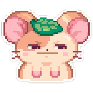 😐 ハムスター, かわいい, 動物, ピクセルアート, ステッカー, 漫画 telegram sticker
