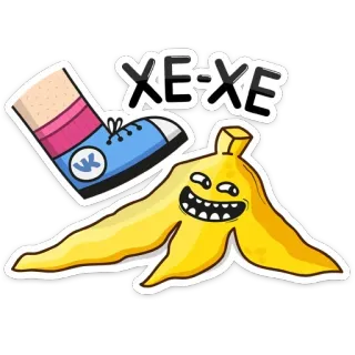 😂 XE-XE Banane, Schale, Fuß, Schuh, Cartoon telegram sticker