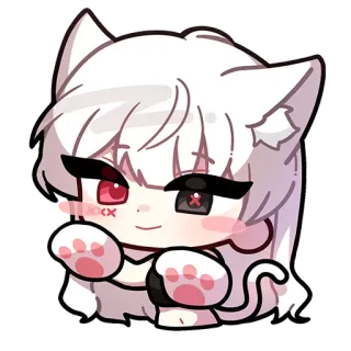 🙂 Аниме, Нэко, Кавай, Милый, Манга, Кошачьи ушки, Персонаж, Стикер whatsapp sticker