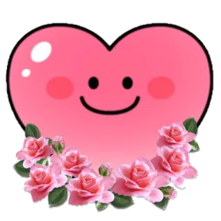 🌹 하트, 꽃, 분홍색, 귀여운, 만화 telegram sticker