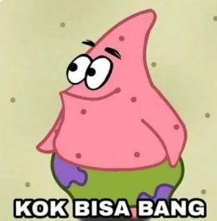 ⭐️ Patrick Star Spongebob Squarepants KOK BISA BANG 패트릭, 스폰지밥, 밈, 만화, 웃긴, 불가사리 telegram sticker