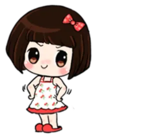 😼 süß, Cartoon, Mädchen, Anime, Kirsche telegram sticker