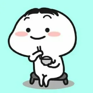 🪱 essen, schüssel, essstäbchen, niedlich, cartoon telegram sticker