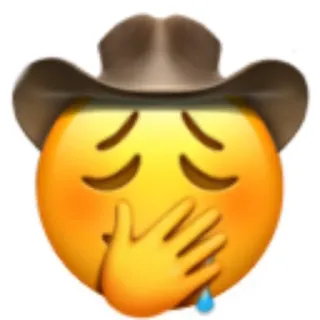 😜 emoji, cowboy, triste, pleurer, chapeau whatsapp sticker