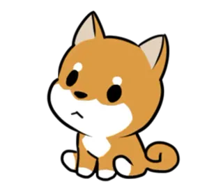 😕 Hund, Shiba Inu, Welpe, süß, Tier, Cartoon whatsapp sticker