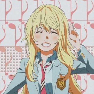🩰 Kaori Miyazono Your Lie in April Anime, Personage, Glimlach, Vrolijk, Meisje, Muziek, Schattig telegram sticker